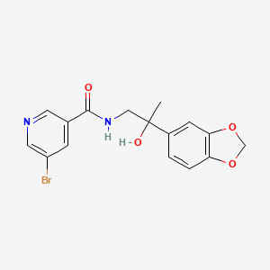 molecular formula C16H15BrN2O4 B2783248 N-(2-(benzo[d][1,3]dioxol-5-yl)-2-hydroxypropyl)-5-bromonicotinamide CAS No. 1795297-54-9