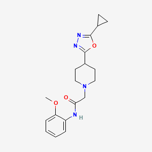 molecular formula C19H24N4O3 B2783263 2-(4-(5-cyclopropyl-1,3,4-oxadiazol-2-yl)piperidin-1-yl)-N-(2-methoxyphenyl)acetamide CAS No. 1257548-02-9