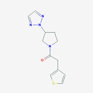 molecular formula C12H14N4OS B2783285 1-(3-(2H-1,2,3-triazol-2-yl)pyrrolidin-1-yl)-2-(thiophen-3-yl)ethanone CAS No. 2034409-73-7