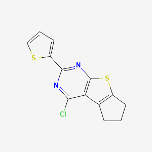 4-Chloro-2-(2-thienyl)-5,6,7-trihydrocyclopenta[1,2-d]pyrimidino[4,5-b]thiophe ne