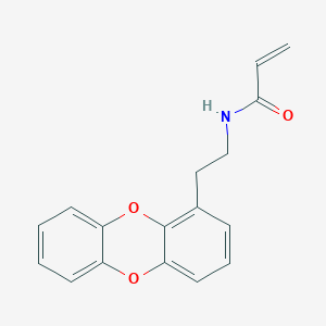 molecular formula C17H15NO3 B2783304 N-(2-Dibenzo-p-dioxin-1-ylethyl)prop-2-enamide CAS No. 2411242-63-0