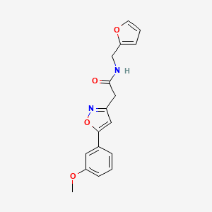molecular formula C17H16N2O4 B2783305 N-(furan-2-ylmethyl)-2-(5-(3-methoxyphenyl)isoxazol-3-yl)acetamide CAS No. 953138-30-2