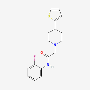 molecular formula C17H19FN2OS B2783311 N-(2-fluorophenyl)-2-(4-(thiophen-2-yl)piperidin-1-yl)acetamide CAS No. 1396858-35-7
