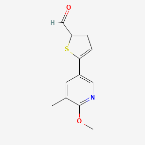 molecular formula C12H11NO2S B2783316 5-(6-Methoxy-5-methylpyridin-3-yl)thiophene-2-carbaldehyde CAS No. 1216181-24-6