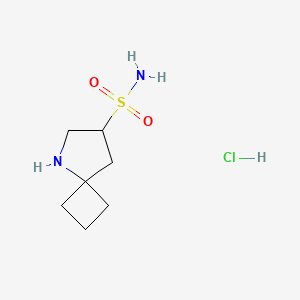 molecular formula C7H15ClN2O2S B2783318 5-Azaspiro[3.4]octane-7-sulfonamide;hydrochloride CAS No. 2490375-53-4