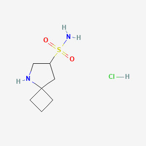 molecular formula C7H15ClN2O2S B2783318 5-氮杂螺[3.4]辛烷-7-磺酰胺；盐酸盐 CAS No. 2490375-53-4