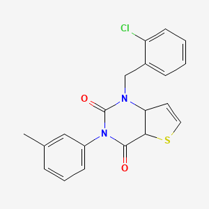 molecular formula C20H15ClN2O2S B2783320 1-[(2-chlorophenyl)methyl]-3-(3-methylphenyl)-1H,2H,3H,4H-thieno[3,2-d]pyrimidine-2,4-dione CAS No. 1326848-76-3