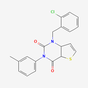 molecular formula C20H15ClN2O2S B2783320 1-[(2-氯苯基)甲基]-3-(3-甲基苯基)-1H,2H,3H,4H-噻吩[3,2-d]嘧啶-2,4-二酮 CAS No. 1326848-76-3