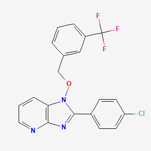 molecular formula C20H13ClF3N3O B2783321 2-(4-chlorophenyl)-1-{[3-(trifluoromethyl)benzyl]oxy}-1H-imidazo[4,5-b]pyridine CAS No. 339009-91-5