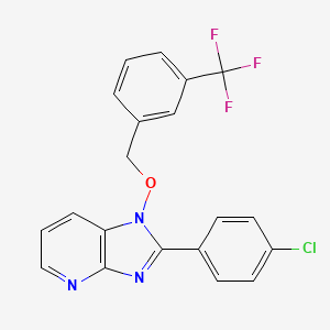 molecular formula C20H13ClF3N3O B2783321 2-(4-氯苯基)-1-{[3-(三氟甲基)苯甲基]氧基}-1H-咪唑并[4,5-b]吡啶 CAS No. 339009-91-5