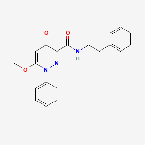 molecular formula C21H21N3O3 B2783322 6-methoxy-1-(4-methylphenyl)-4-oxo-N-(2-phenylethyl)-1,4-dihydropyridazine-3-carboxamide CAS No. 1251704-81-0