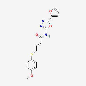 molecular formula C17H17N3O4S B2783323 N-(5-(furan-2-yl)-1,3,4-oxadiazol-2-yl)-4-((4-methoxyphenyl)thio)butanamide CAS No. 941877-84-5