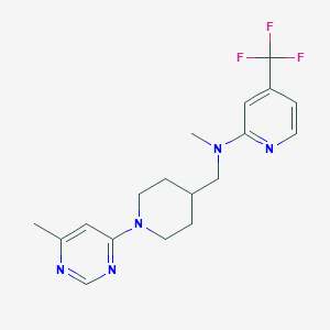 molecular formula C18H22F3N5 B2783326 N-Methyl-N-[[1-(6-methylpyrimidin-4-yl)piperidin-4-yl]methyl]-4-(trifluoromethyl)pyridin-2-amine CAS No. 2415454-96-3