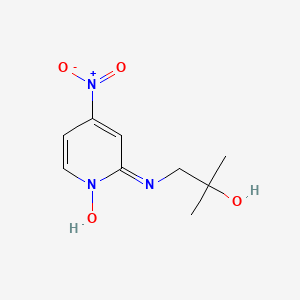 molecular formula C9H13N3O4 B2783331 2-[(2-Hydroxy-2-methylpropyl)amino]-4-nitropyridin-1-ium-1-olate CAS No. 1461715-61-6