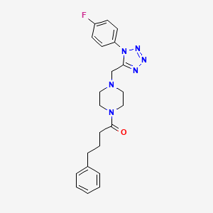 molecular formula C22H25FN6O B2783338 1-(4-((1-(4-fluorophenyl)-1H-tetrazol-5-yl)methyl)piperazin-1-yl)-4-phenylbutan-1-one CAS No. 1049480-38-7