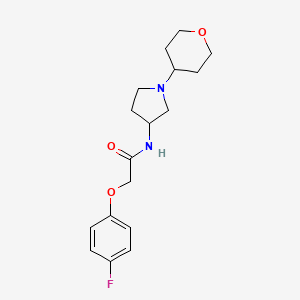 molecular formula C17H23FN2O3 B2783346 2-(4-Fluorophenoxy)-N-[1-(oxan-4-yl)pyrrolidin-3-yl]acetamide CAS No. 2415511-09-8