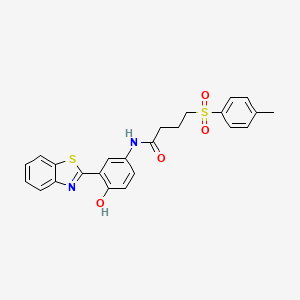 molecular formula C24H22N2O4S2 B2783365 N-(3-(benzo[d]thiazol-2-yl)-4-hydroxyphenyl)-4-tosylbutanamide CAS No. 899732-92-4