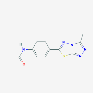 molecular formula C12H11N5OS B278337 N-[4-(3-methyl[1,2,4]triazolo[3,4-b][1,3,4]thiadiazol-6-yl)phenyl]acetamide 