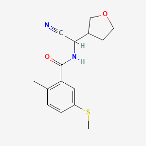 molecular formula C15H18N2O2S B2783371 N-[cyano(oxolan-3-yl)methyl]-2-methyl-5-(methylsulfanyl)benzamide CAS No. 1394783-54-0