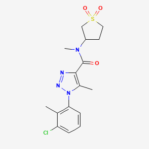 molecular formula C16H19ClN4O3S B2783373 1-(3-chloro-2-methylphenyl)-N-(1,1-dioxidotetrahydrothiophen-3-yl)-N,5-dimethyl-1H-1,2,3-triazole-4-carboxamide CAS No. 924833-37-4