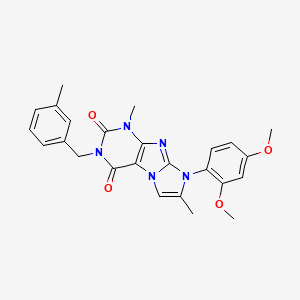 molecular formula C25H25N5O4 B2783376 8-(2,4-dimethoxyphenyl)-1,7-dimethyl-3-(3-methylbenzyl)-1H-imidazo[2,1-f]purine-2,4(3H,8H)-dione CAS No. 887466-73-1