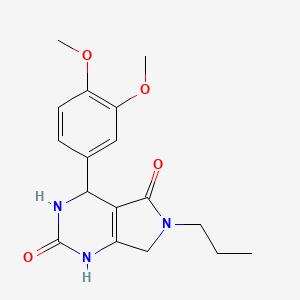 molecular formula C17H21N3O4 B2783378 4-(3,4-二甲氧基苯基)-6-丙基-3,4,6,7-四氢-1H-吡咯并[3,4-d]嘧啶-2,5-二酮 CAS No. 872102-85-7