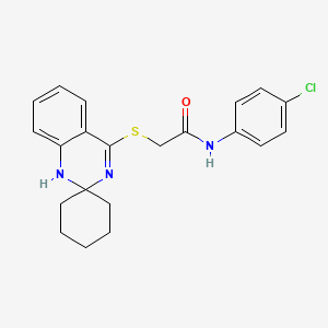 N-(4-Chlorophenyl)-2-{1'H-spiro[cyclohexane-1,2'-quinazoline]sulfanyl}acetamide