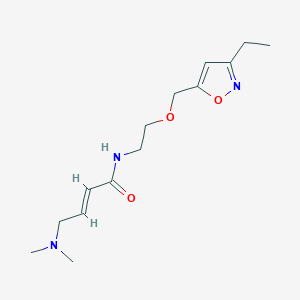 molecular formula C14H23N3O3 B2783380 (E)-4-(Dimethylamino)-N-[2-[(3-ethyl-1,2-oxazol-5-yl)methoxy]ethyl]but-2-enamide CAS No. 2411337-31-8