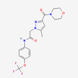 2-(5-methyl-3-(morpholine-4-carbonyl)-1H-pyrazol-1-yl)-N-(4-(trifluoromethoxy)phenyl)acetamide
