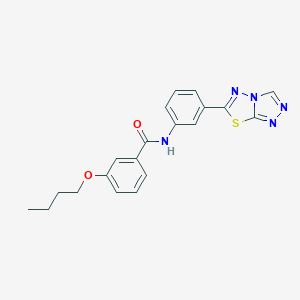 molecular formula C20H19N5O2S B278339 3-butoxy-N-(3-[1,2,4]triazolo[3,4-b][1,3,4]thiadiazol-6-ylphenyl)benzamide 