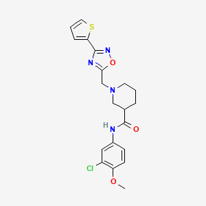 molecular formula C20H21ClN4O3S B2783395 N-(3-chloro-4-methoxyphenyl)-1-((3-(thiophen-2-yl)-1,2,4-oxadiazol-5-yl)methyl)piperidine-3-carboxamide CAS No. 1170018-01-5
