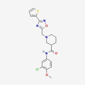 molecular formula C20H21ClN4O3S B2783395 N-(3-氯-4-甲氧基苯基)-1-((3-(噻吩-2-基)-1,2,4-噁二唑-5-基)甲基)哌啶-3-甲酰胺 CAS No. 1170018-01-5