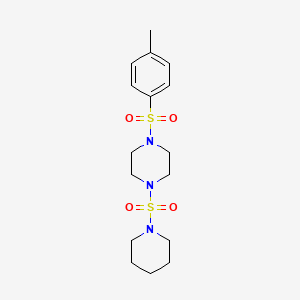 molecular formula C16H25N3O4S2 B2783397 1-[(4-甲基苯基)磺酰]-4-(1-哌啶基磺酰)哌嗪 CAS No. 701926-98-9