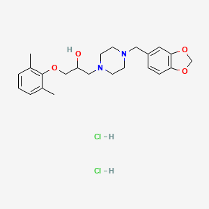 molecular formula C23H32Cl2N2O4 B2783430 1-(4-(Benzo[d][1,3]dioxol-5-ylmethyl)piperazin-1-yl)-3-(2,6-dimethylphenoxy)propan-2-ol dihydrochloride CAS No. 1177903-42-2