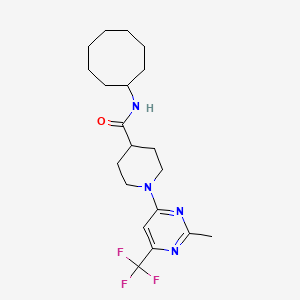 molecular formula C20H29F3N4O B2783431 N-cyclooctyl-1-[2-methyl-6-(trifluoromethyl)pyrimidin-4-yl]piperidine-4-carboxamide CAS No. 1775444-23-9
