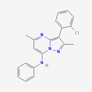 molecular formula C20H17ClN4 B2783432 3-(2-chlorophenyl)-2,5-dimethyl-N-phenylpyrazolo[1,5-a]pyrimidin-7-amine CAS No. 890632-58-3