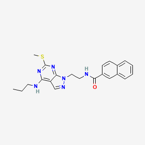 N-(2-(6-(methylthio)-4-(propylamino)-1H-pyrazolo[3,4-d]pyrimidin-1-yl)ethyl)-2-naphthamide