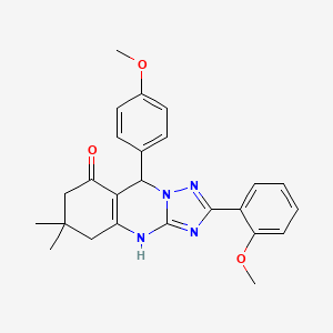 2-(2-methoxyphenyl)-9-(4-methoxyphenyl)-6,6-dimethyl-5,6,7,9-tetrahydro-[1,2,4]triazolo[5,1-b]quinazolin-8(4H)-one