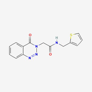 molecular formula C14H12N4O2S B2783446 2-(4-氧代-1,2,3-苯并三唑-3-基)-N-(噻吩-2-基甲基)乙酰胺 CAS No. 451469-44-6