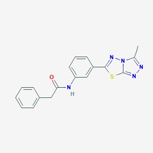 molecular formula C18H15N5OS B278345 N-[3-(3-methyl[1,2,4]triazolo[3,4-b][1,3,4]thiadiazol-6-yl)phenyl]-2-phenylacetamide 