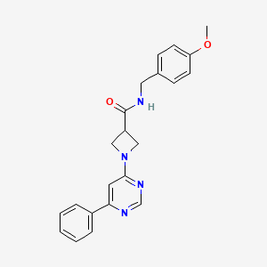 molecular formula C22H22N4O2 B2783455 N-(4-methoxybenzyl)-1-(6-phenylpyrimidin-4-yl)azetidine-3-carboxamide CAS No. 2034284-95-0