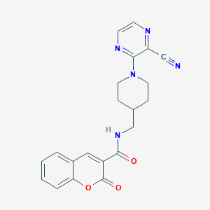 N-((1-(3-cyanopyrazin-2-yl)piperidin-4-yl)methyl)-2-oxo-2H-chromene-3-carboxamide