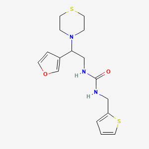 molecular formula C16H21N3O2S2 B2783466 1-(2-(Furan-3-yl)-2-thiomorpholinoethyl)-3-(thiophen-2-ylmethyl)urea CAS No. 2034547-81-2