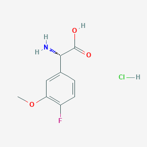 molecular formula C9H11ClFNO3 B2783467 (S)-2-Amino-2-(4-fluoro-3-methoxyphenyl)acetic acid hydrochloride CAS No. 1810074-58-8