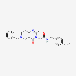molecular formula C26H30N4O2 B2783470 2-(6-benzyl-2-methyl-4-oxo-5,6,7,8-tetrahydropyrido[4,3-d]pyrimidin-3(4H)-yl)-N-(4-ethylbenzyl)acetamide CAS No. 1251628-37-1