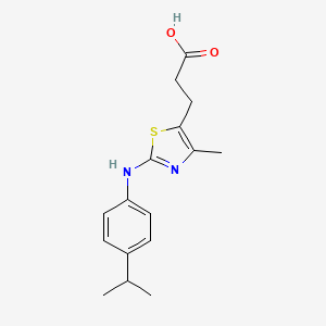 3-(4-Methyl-2-{[4-(propan-2-yl)phenyl]amino}-1,3-thiazol-5-yl)propanoic acid