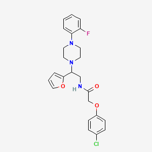 2-(4-chlorophenoxy)-N-(2-(4-(2-fluorophenyl)piperazin-1-yl)-2-(furan-2-yl)ethyl)acetamide