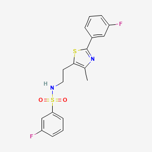 3-fluoro-N-[2-[2-(3-fluorophenyl)-4-methyl-1,3-thiazol-5-yl]ethyl]benzenesulfonamide