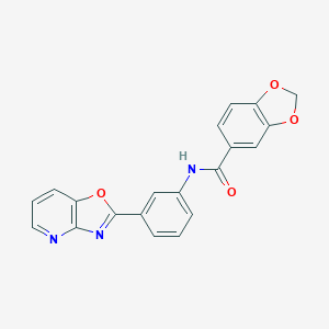 N-(3-[1,3]oxazolo[4,5-b]pyridin-2-ylphenyl)-1,3-benzodioxole-5-carboxamide