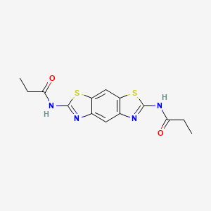 N-[6-(propanoylamino)-1,3-thiazolo[4,5-f]benzothiazol-2-yl]propanamide